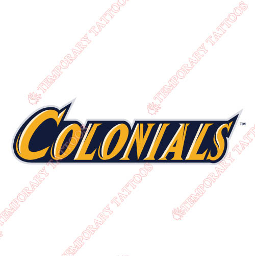 George Washington Colonials Customize Temporary Tattoos Stickers NO.4444